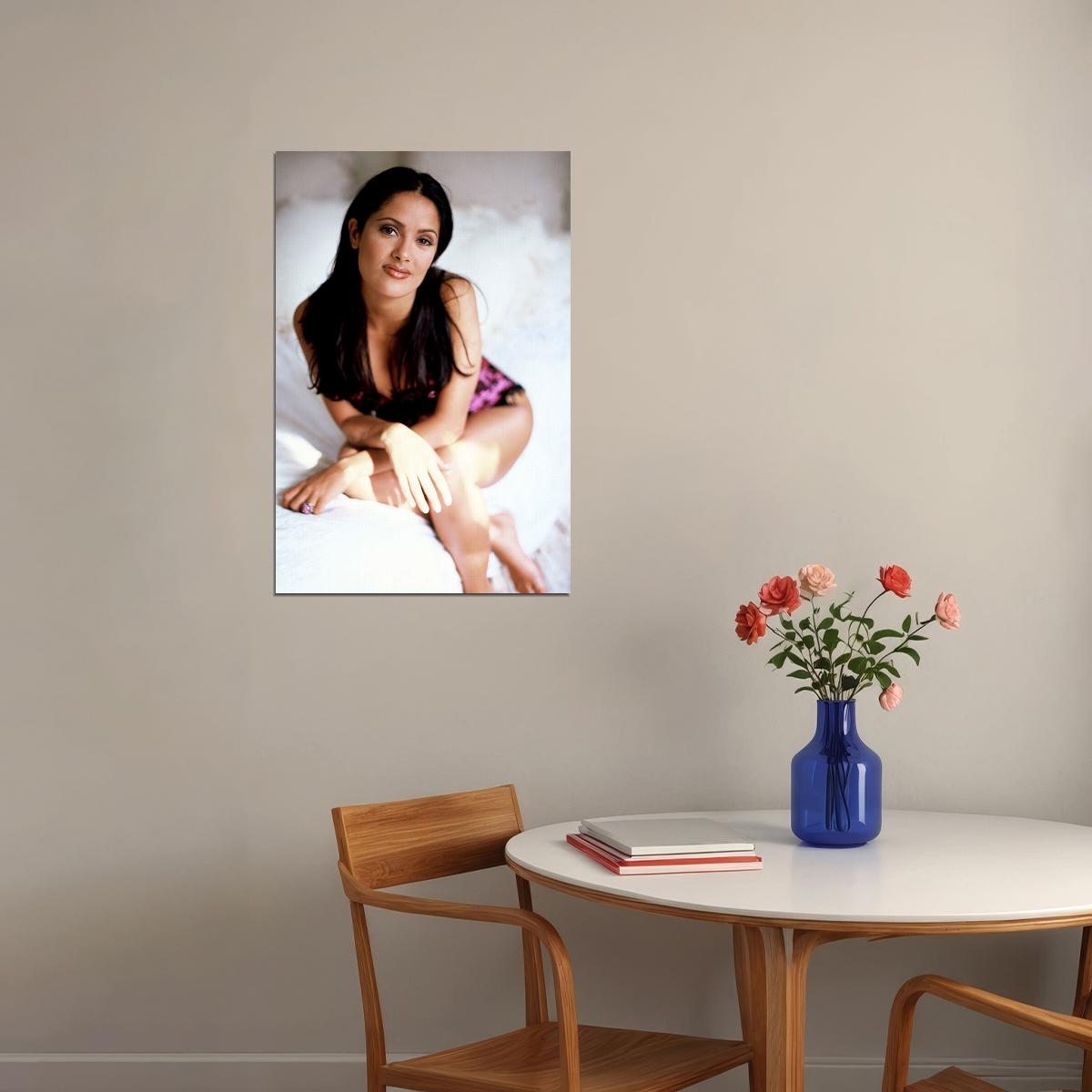 Actress Salma Hayek Sexy Low Cut Dress Poster Wall Art Print Home Wall Decor - xonomax