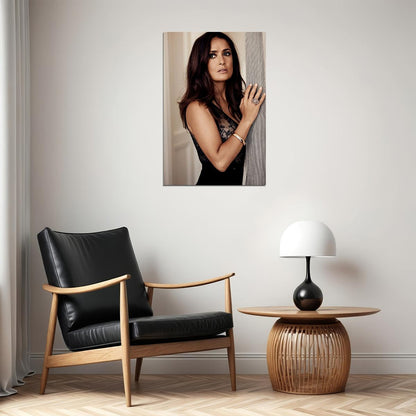 Actress Salma Hayek Black Low Cut Dress Poster Wall Art Print Home Wall Decor - xonomax