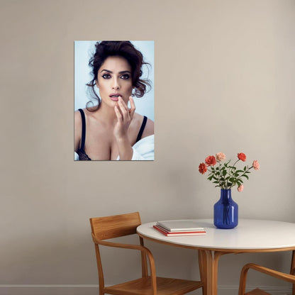 Actress Salma Hayek In Low Cut Dress Artist Poster Wall Art Print Home Wall Decor - xonomax