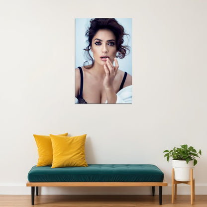 Actress Salma Hayek In Low Cut Dress Artist Poster Wall Art Print Home Wall Decor - xonomax