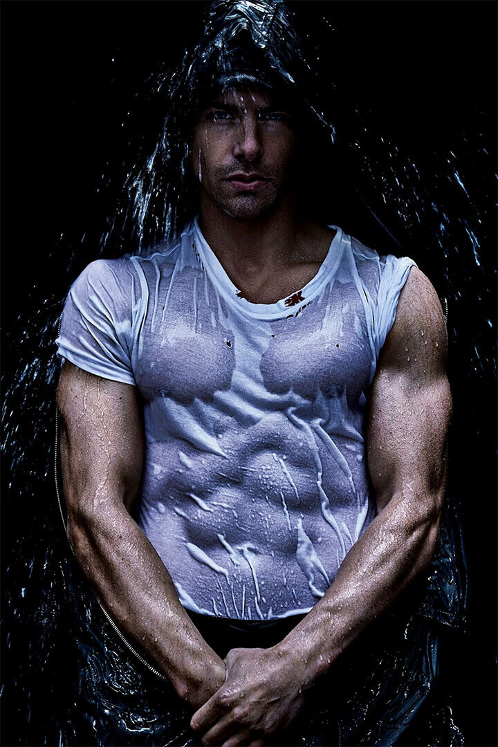 Waterfall Sexy Male Model Fashion Poster Wall Art Print Home Wall Decor - xonomax