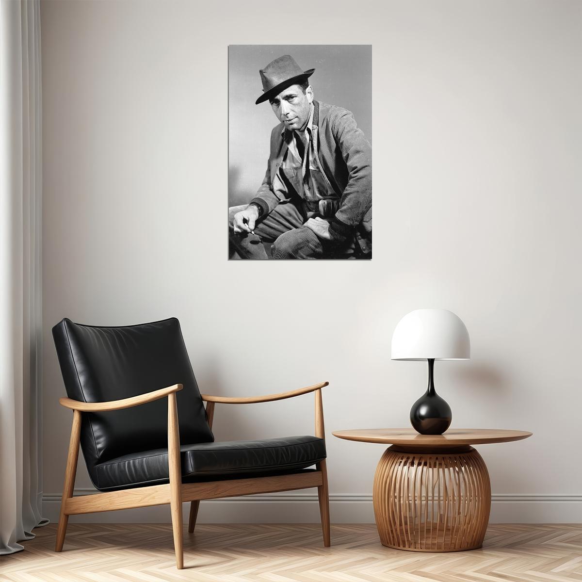 Humphrey Bogart In Coat American Actor Artist Poster Wall Art Print Home Wall Decor - xonomax