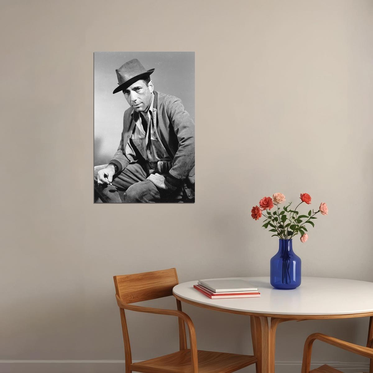 Humphrey Bogart In Coat American Actor Artist Poster Wall Art Print Home Wall Decor - xonomax