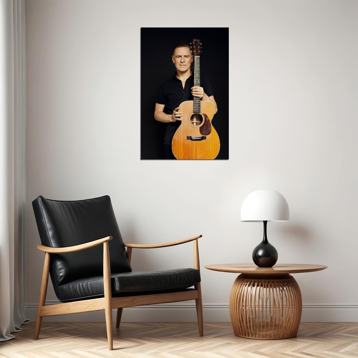 Bryan Adams With Guitar Singer Artist Musician Poster Wall Art Print Home Wall Decor - xonomax