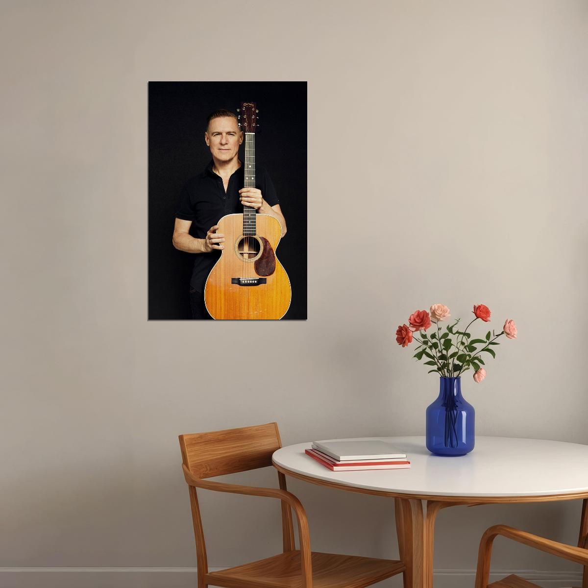 Bryan Adams With Guitar Singer Artist Musician Poster Wall Art Print Home Wall Decor - xonomax