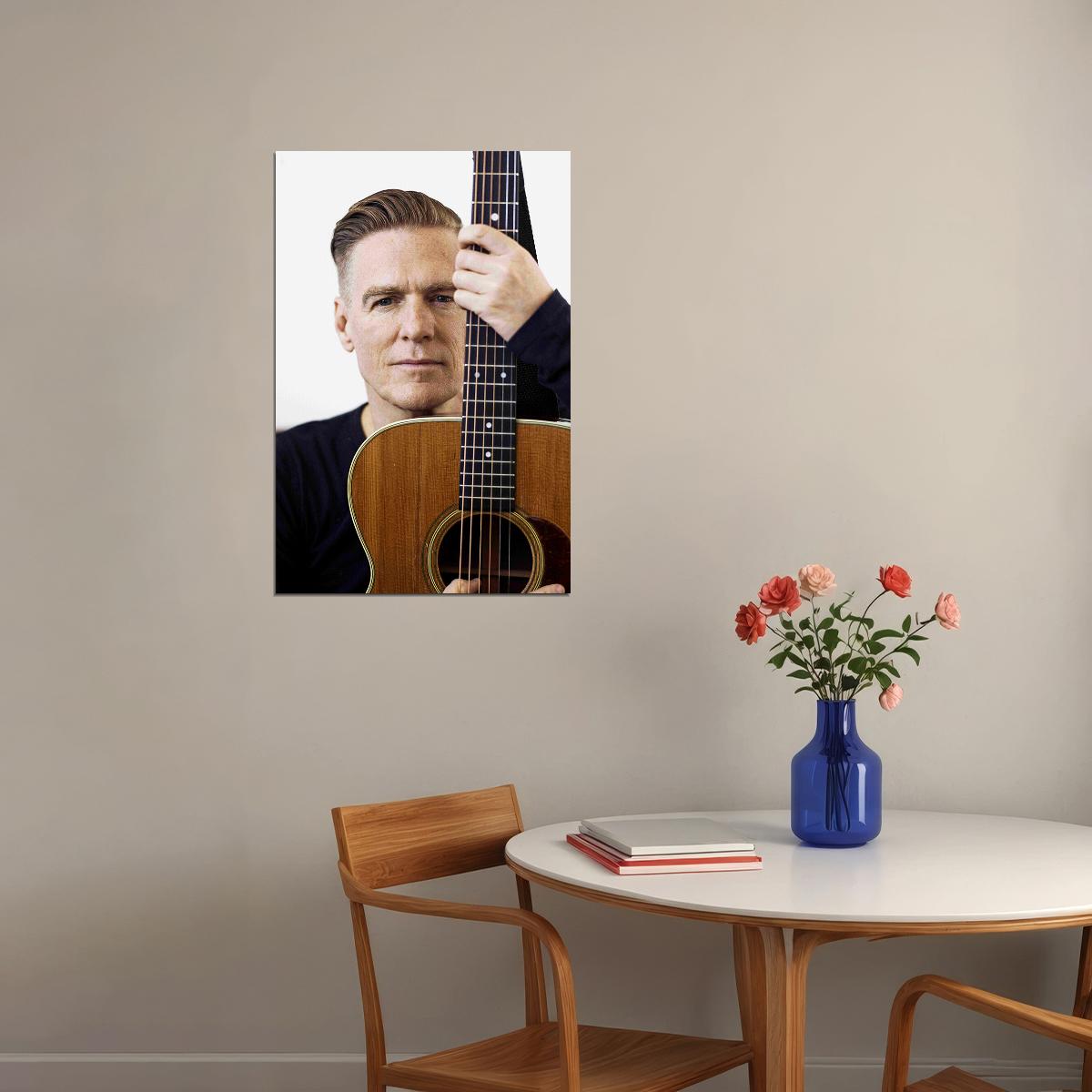 Bryan Adams With Guitar Artist Singer Musician Poster Wall Art Print Home Wall Decor - xonomax