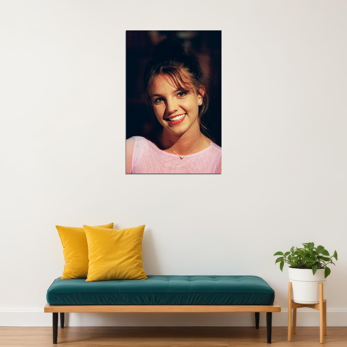 Young Britney Spears Pink Top Singer Songwriter Poster Wall Art Print Home Wall Decor - xonomax