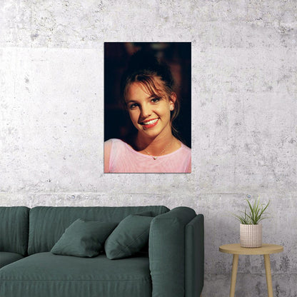 Young Britney Spears Pink Top Singer Songwriter Poster Wall Art Print Home Wall Decor - xonomax