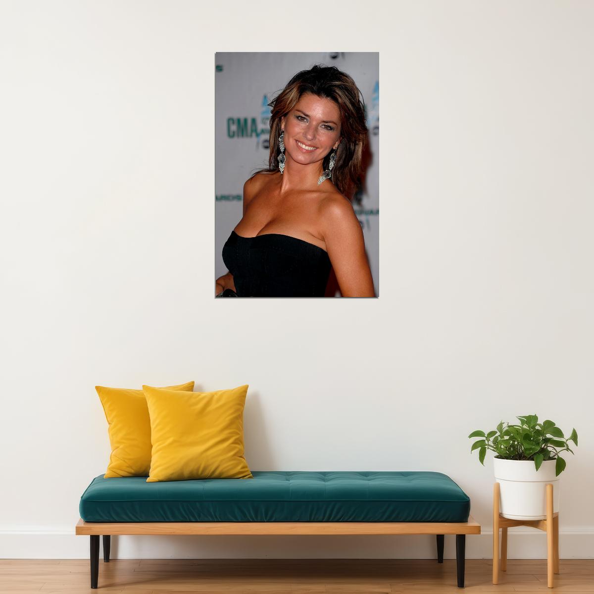 Shania Twain Black Dress Songwriter Artist Poster Wall Art Print Home Wall Decor - xonomax