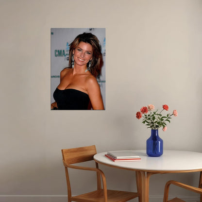 Shania Twain Black Dress Songwriter Artist Poster Wall Art Print Home Wall Decor - xonomax