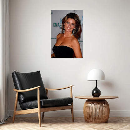 Shania Twain Black Dress Songwriter Artist Poster Wall Art Print Home Wall Decor - xonomax