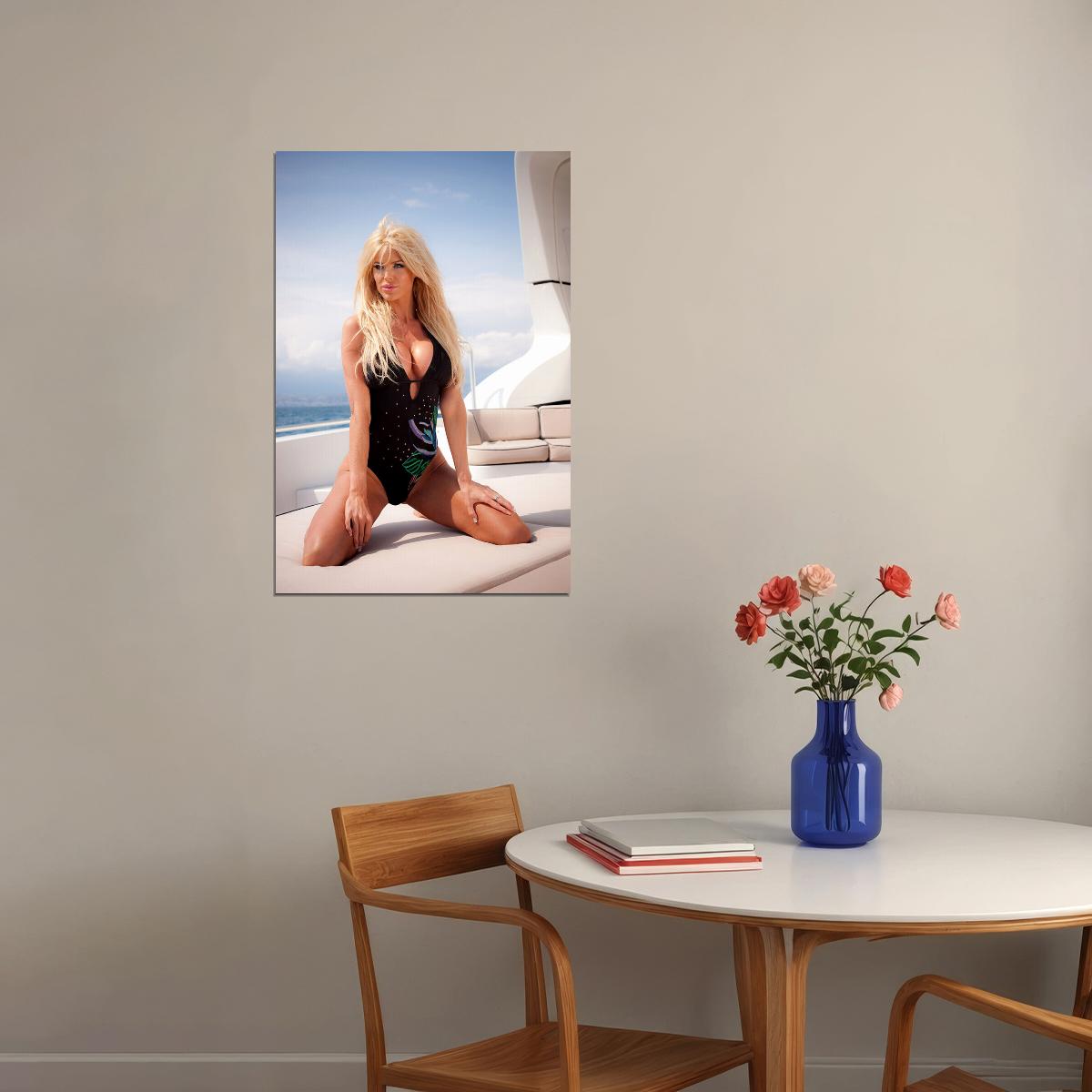 Victoria Silvstedt In Black Swimsuit Magazine Poster Wall Art Print Home Wall Decor - xonomax