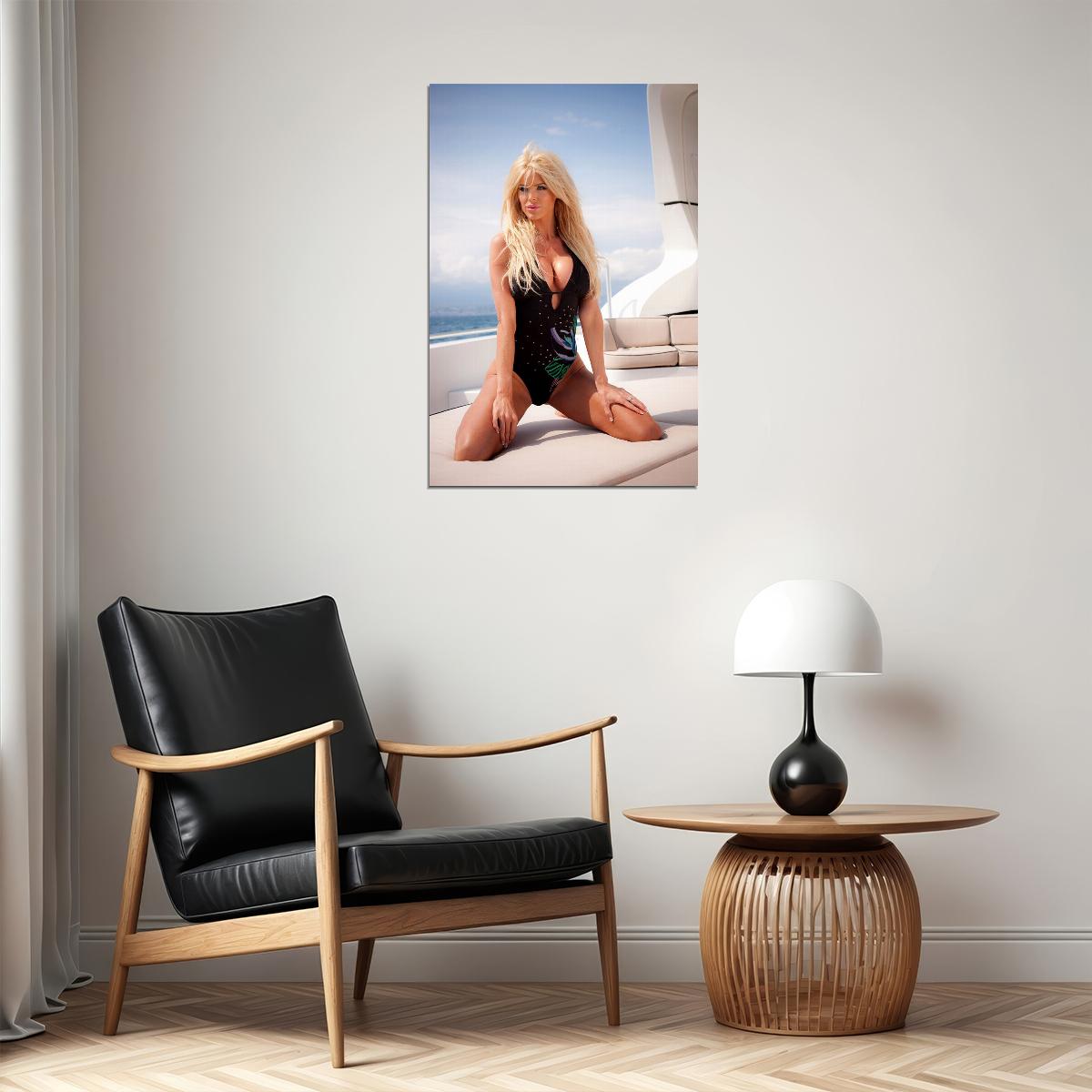Victoria Silvstedt In Black Swimsuit Magazine Poster Wall Art Print Home Wall Decor - xonomax