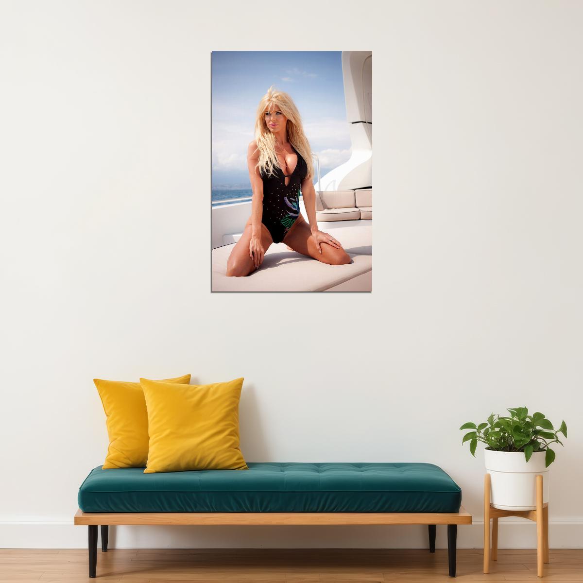 Victoria Silvstedt In Black Swimsuit Magazine Poster Wall Art Print Home Wall Decor - xonomax