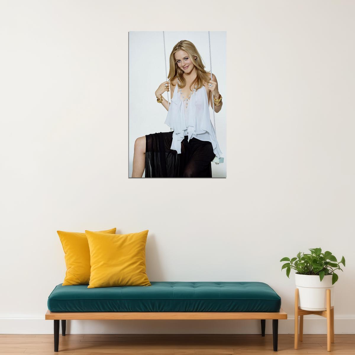 Alicia Silverstone With Blue Blouse Actor Poster Wall Art Print Home Wall Decor - xonomax