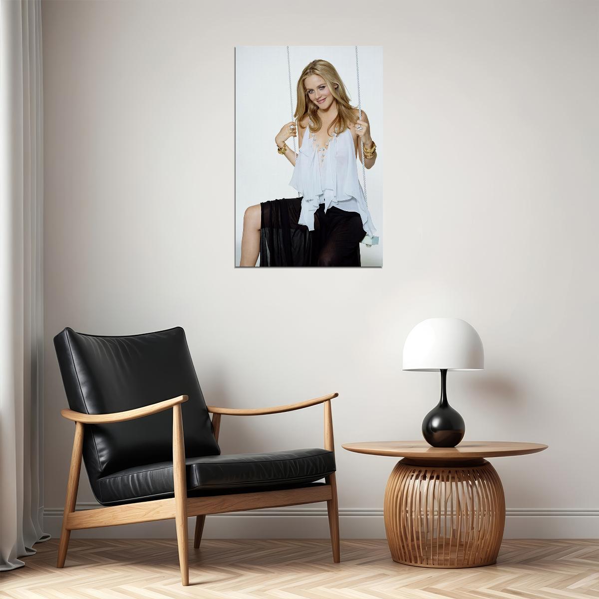 Alicia Silverstone With Blue Blouse Actor Poster Wall Art Print Home Wall Decor - xonomax