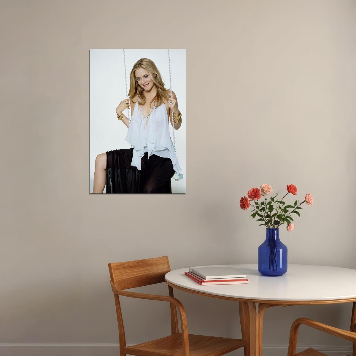 Alicia Silverstone With Blue Blouse Actor Poster Wall Art Print Home Wall Decor - xonomax