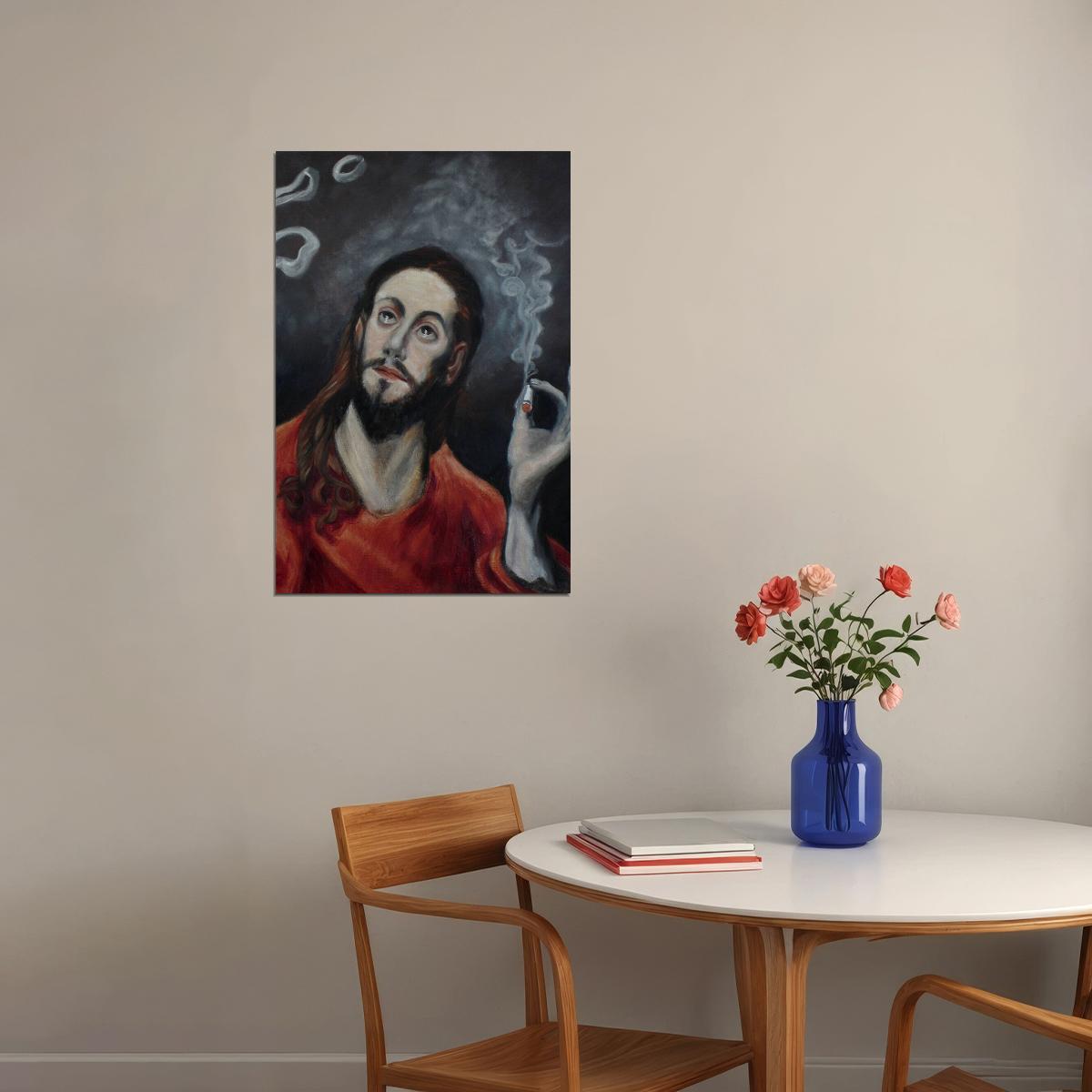 Holy Smoke Oil Painting Portrait Picture Poster Wall Art Print Home Wall Decor - xonomax
