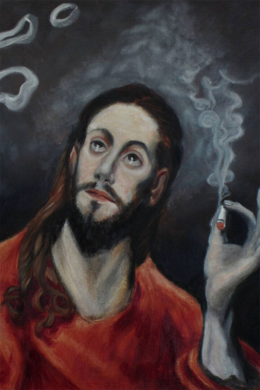 Holy Smoke Oil Painting Portrait Picture Poster Wall Art Print Home Wall Decor - xonomax
