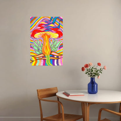 Ripples Colorful Psychedelic Design Poster Wall Art Print Home Wall Decor - xonomax
