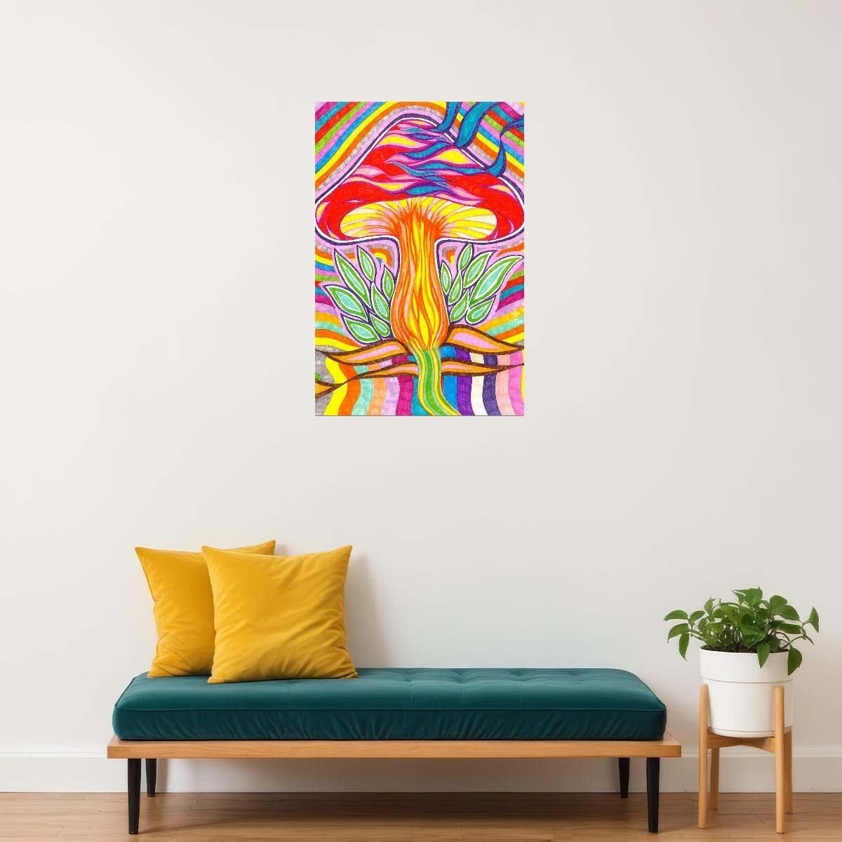 Ripples Colorful Psychedelic Design Poster Wall Art Print Home Wall Decor - xonomax