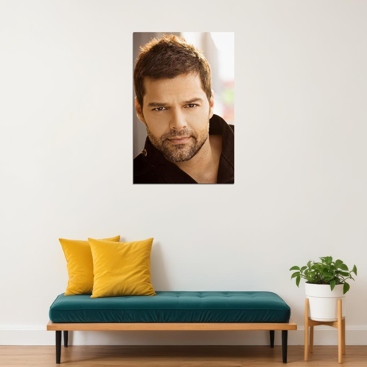 Ricky Martin Black Shirt Photo Musician Poster Wall Art Print Home Wall Decor - xonomax