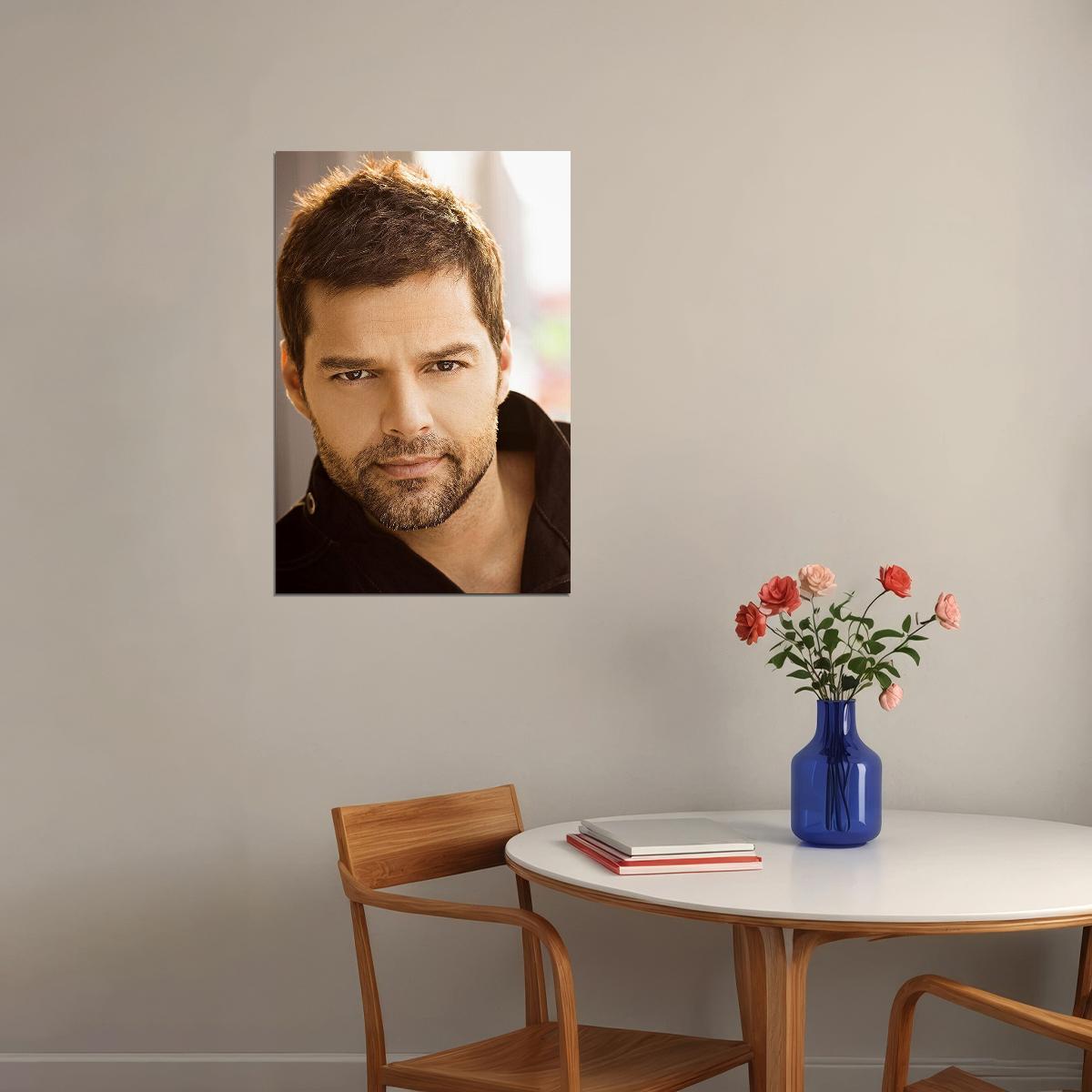 Ricky Martin Black Shirt Photo Musician Poster Wall Art Print Home Wall Decor - xonomax