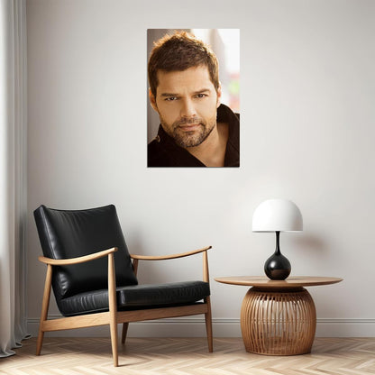 Ricky Martin Black Shirt Photo Musician Poster Wall Art Print Home Wall Decor - xonomax