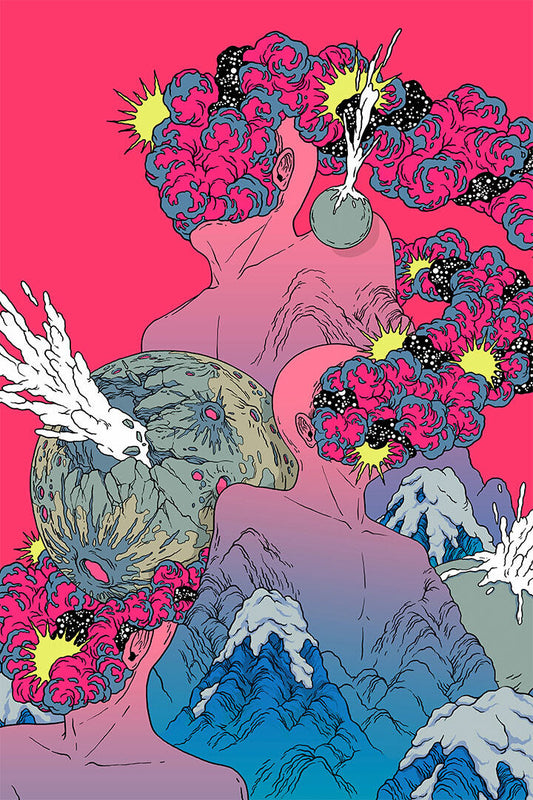 Psychedelic Explosion Cartoon Poster Wall Art Print Home Wall Decor - xonomax