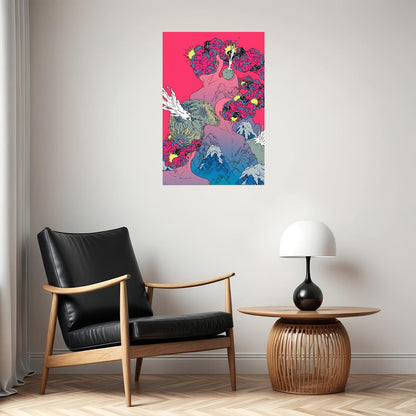 Psychedelic Explosion Cartoon Poster Wall Art Print Home Wall Decor - xonomax