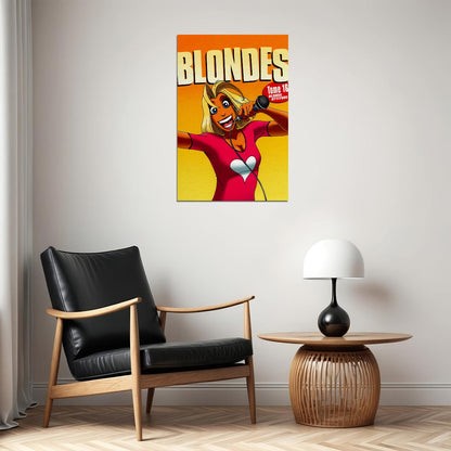 Blondes Comical Young Girls Cartoon Poster Wall Art Print Home Wall Decor - xonomax