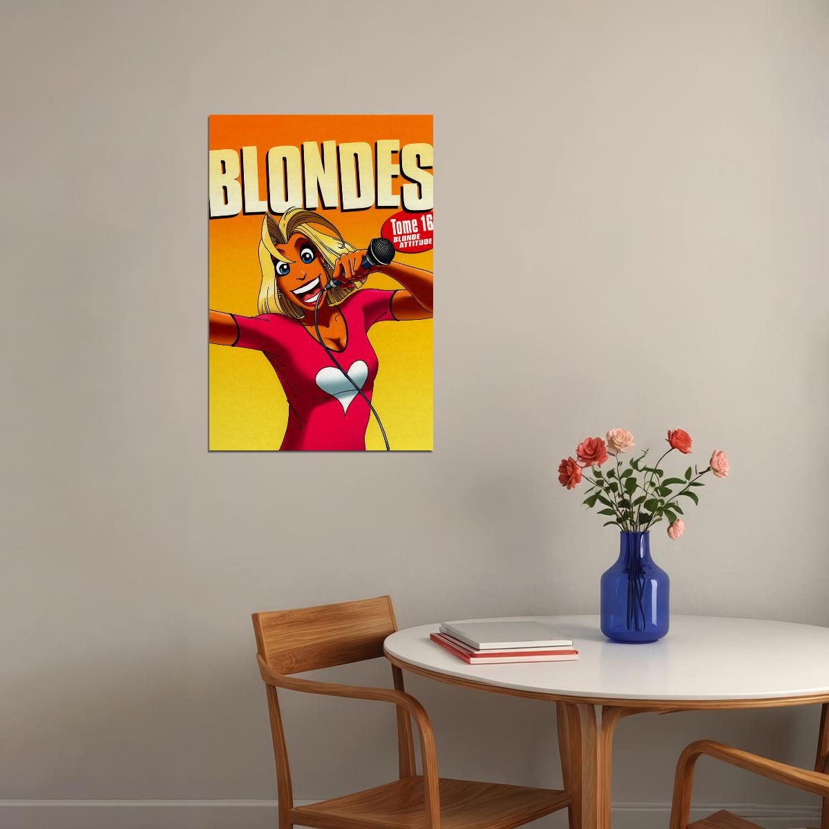 Blondes Comical Young Girls Cartoon Poster Wall Art Print Home Wall Decor - xonomax