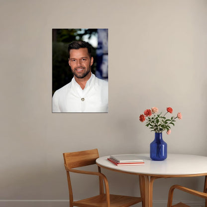 Ricky Martin White Jacket Photo Songwriter Poster Wall Art Print Home Wall Decor - xonomax