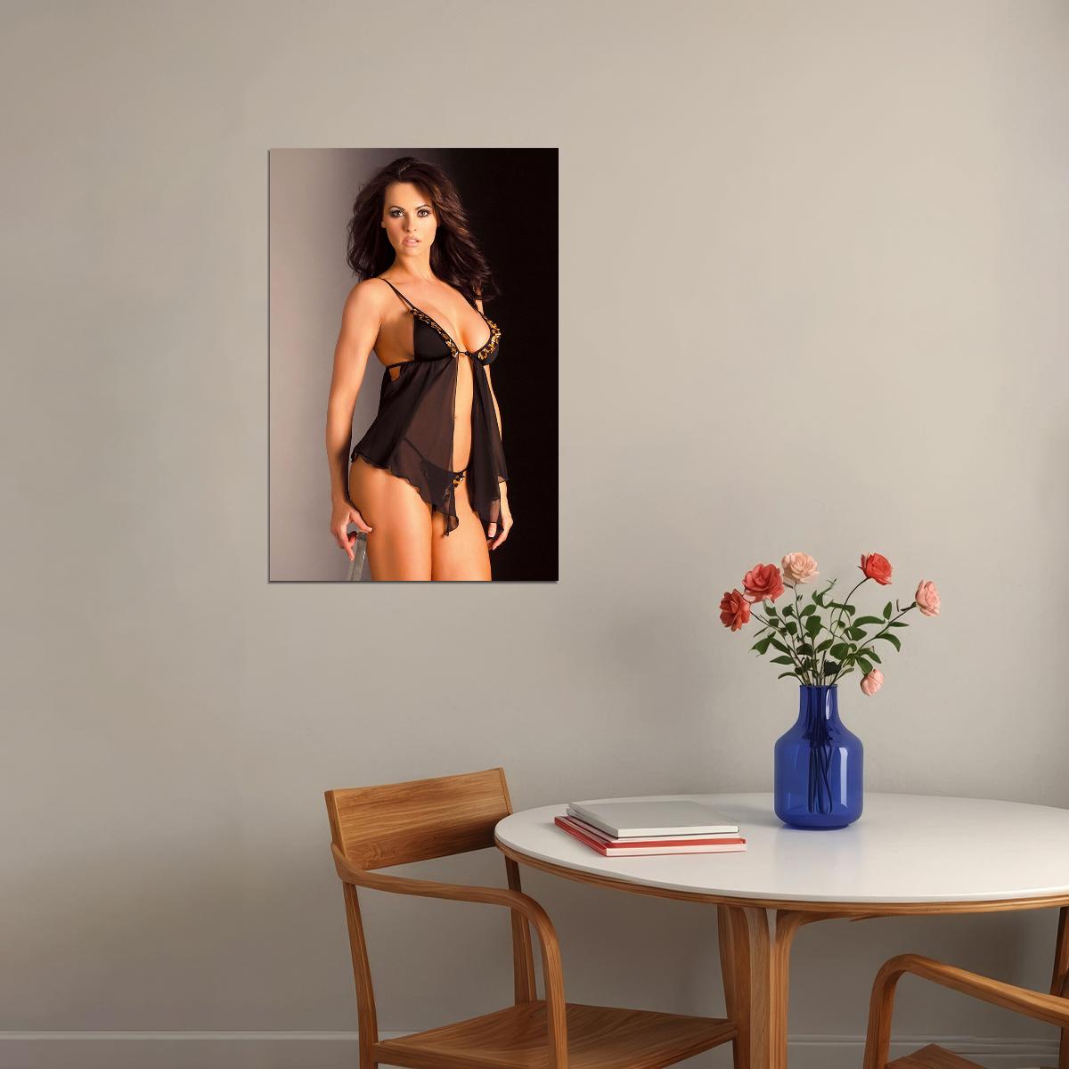 Karen Mcdougal Sexy Female Model Black Underwear Poster Wall Art Print Home Wall Decor - xonomax