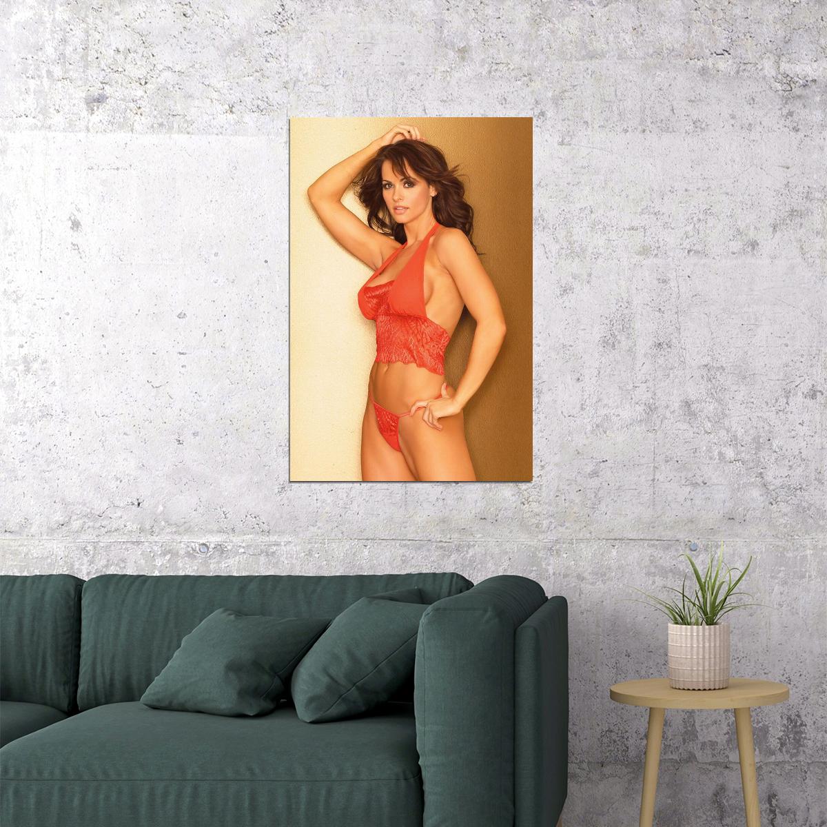 Karen Mcdougal Sexy Female Model Red Underwear Poster Wall Art Print Home Wall Decor - xonomax