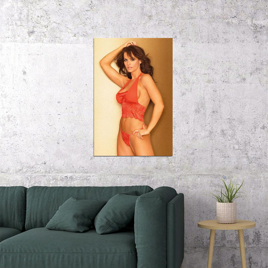 Karen Mcdougal Sexy Female Model Red Underwear Poster Wall Art Print Home Wall Decor - xonomax