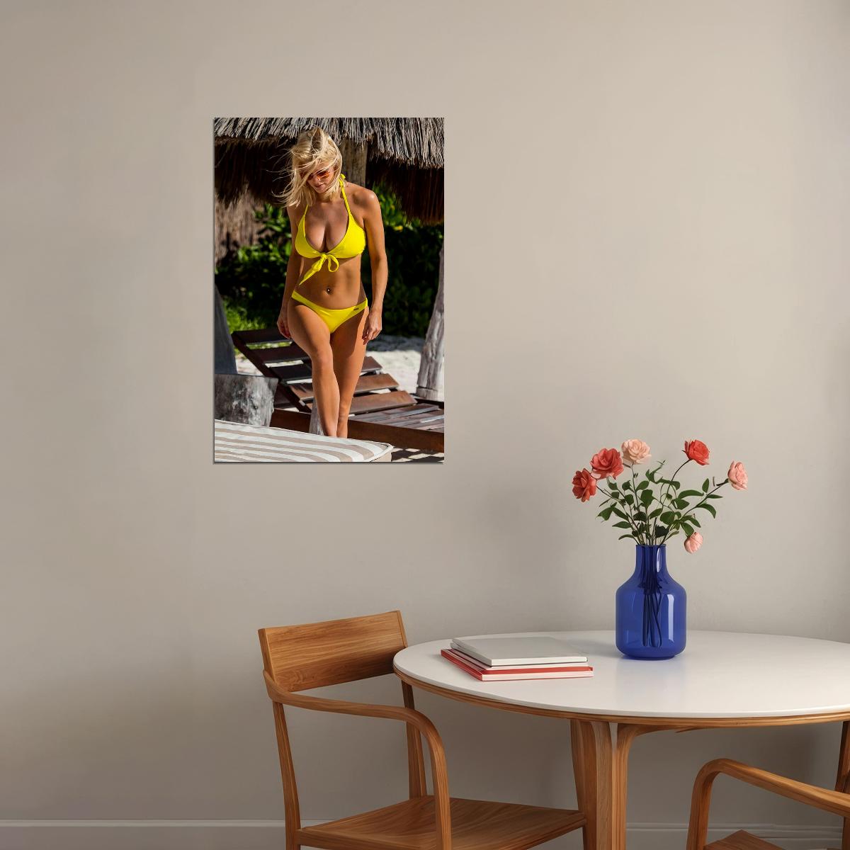 Sandi Yellow Bikini Sexy Female Model Poster Wall Art Print Home Wall Decor - xonomax