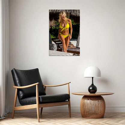 Sandi Yellow Bikini Sexy Female Model Poster Wall Art Print Home Wall Decor - xonomax