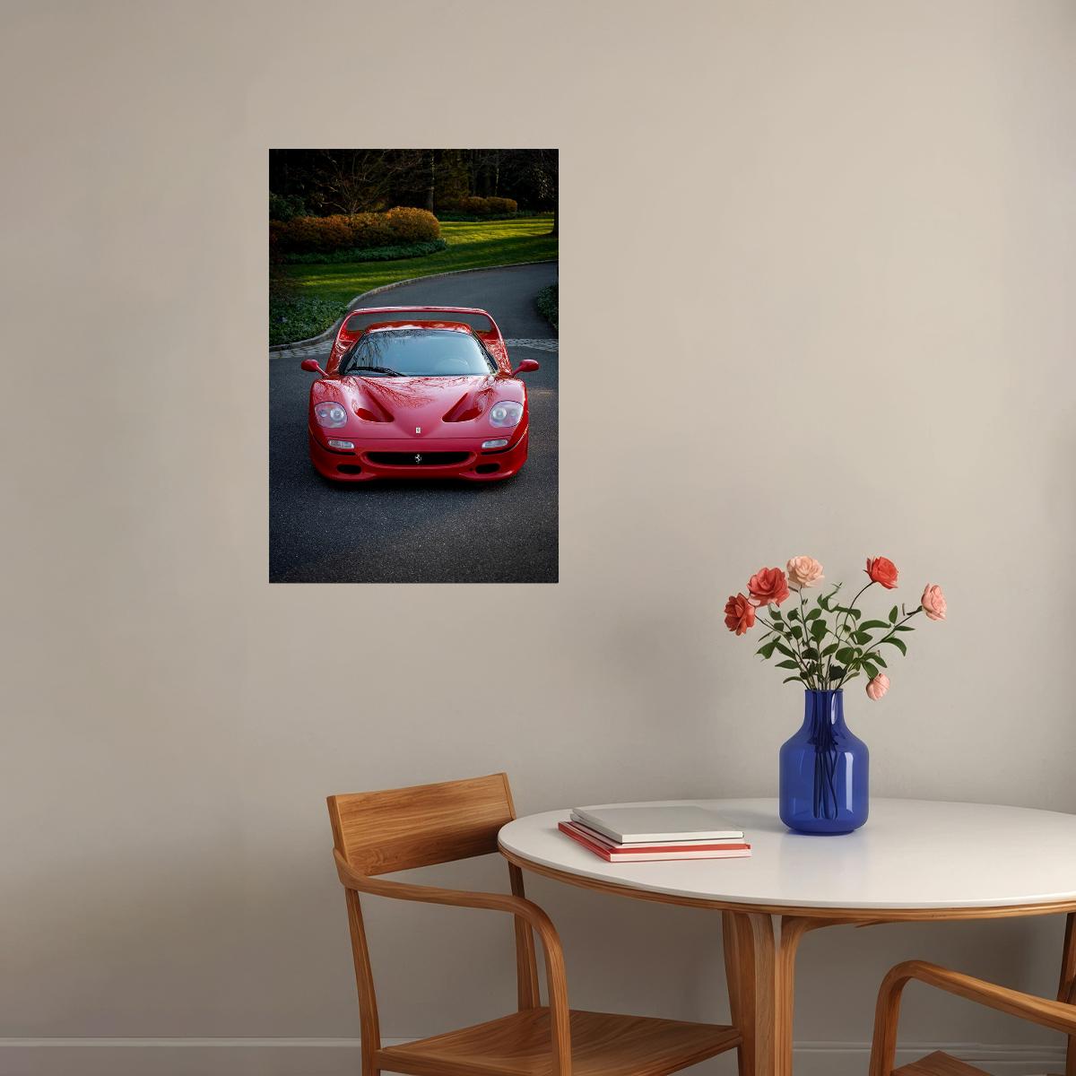 Cars Red Ferrari Land Vehicle Picture Poster Wall Art Print Home Wall Decor - xonomax
