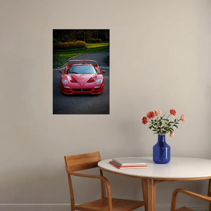 Cars Red Ferrari Land Vehicle Picture Poster Wall Art Print Home Wall Decor - xonomax