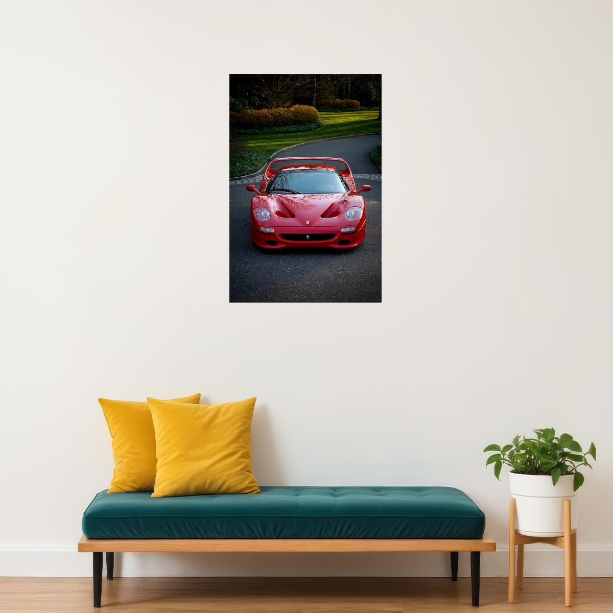Cars Red Ferrari Land Vehicle Picture Poster Wall Art Print Home Wall Decor - xonomax