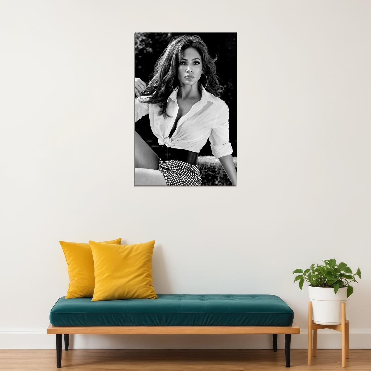 Jennifer Lopez With Swimsuit Posing Artist Poster Wall Art Print Home Wall Decor - xonomax