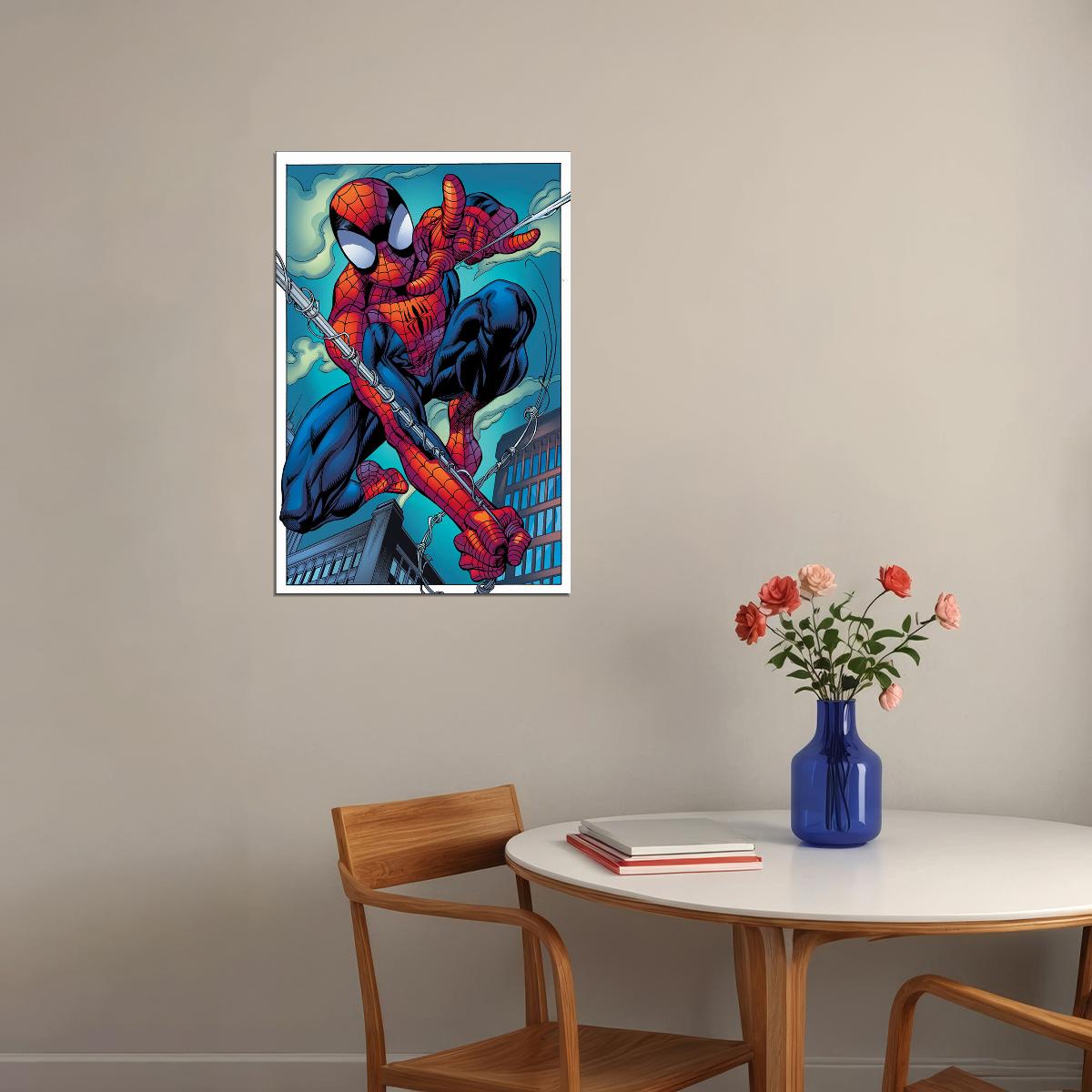 Spider Man Excitement Danger Action Comic Cartoon Poster Wall Art Print Home Wall Decor