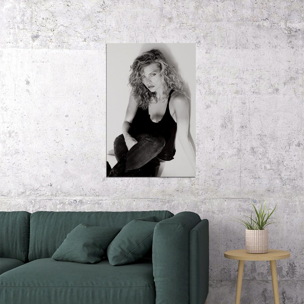 Movie Actress Kim Basinger Posed Black White Poster Wall Art Print Home Wall Decor - xonomax