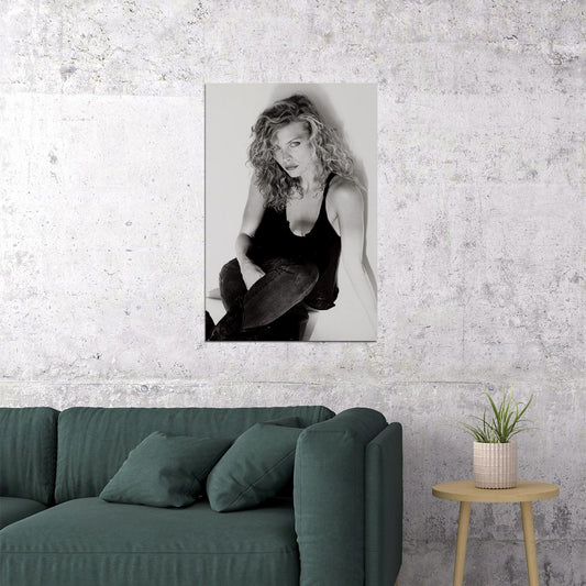 Movie Actress Kim Basinger Posed Black White Poster Wall Art Print Home Wall Decor - xonomax