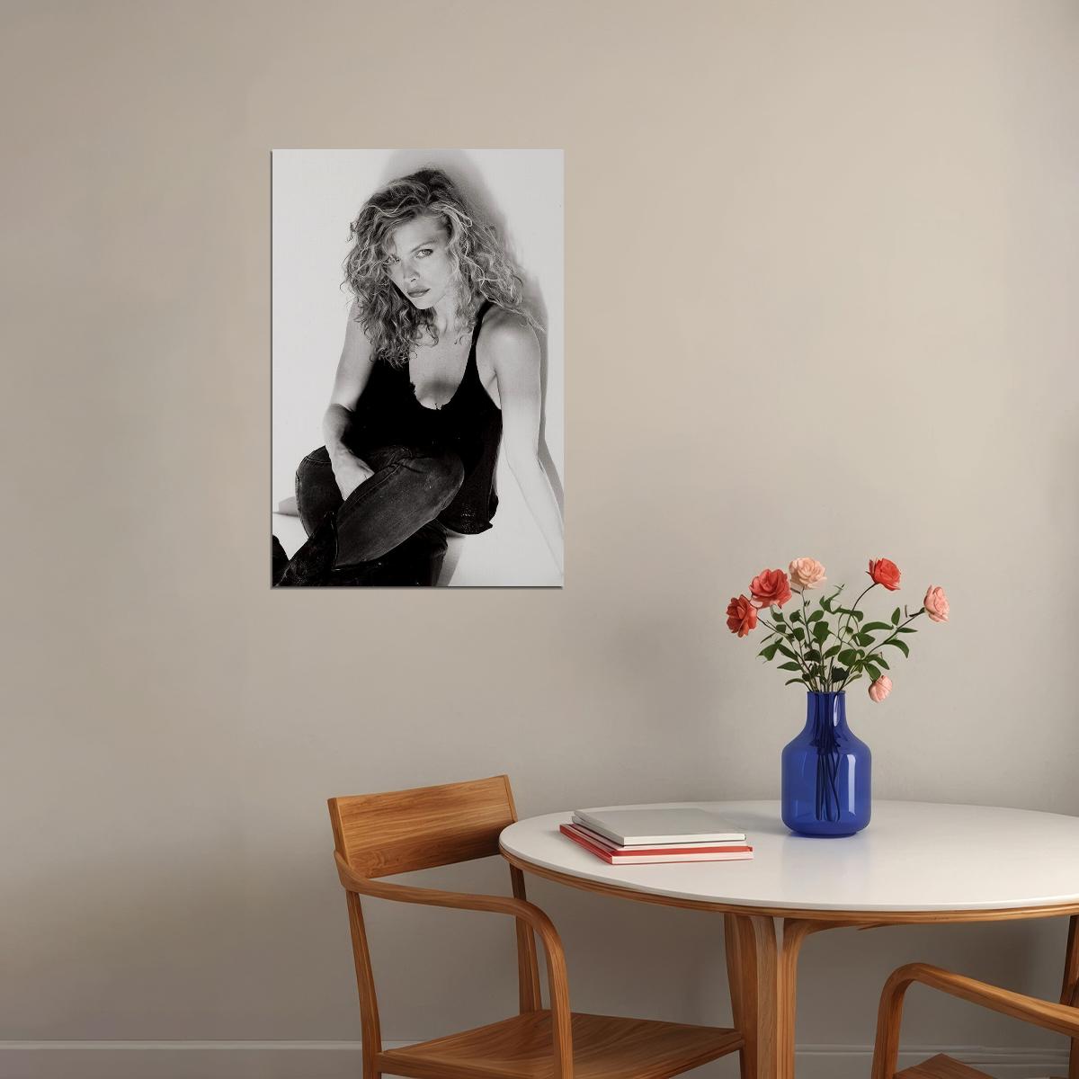 Movie Actress Kim Basinger Posed Black White Poster Wall Art Print Home Wall Decor - xonomax