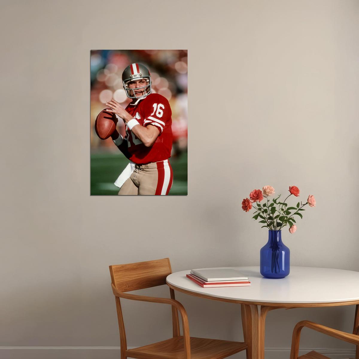Football Joe Montana Athlete Kansas City Poster Wall Art Print Home Wall Decor - xonomax