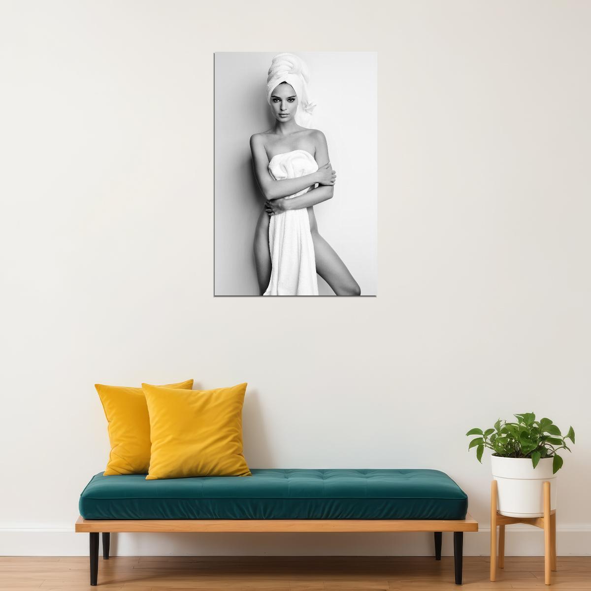 Gold Towel Sexy Female Model Poster Wall Art Print Home Wall Decor - xonomax