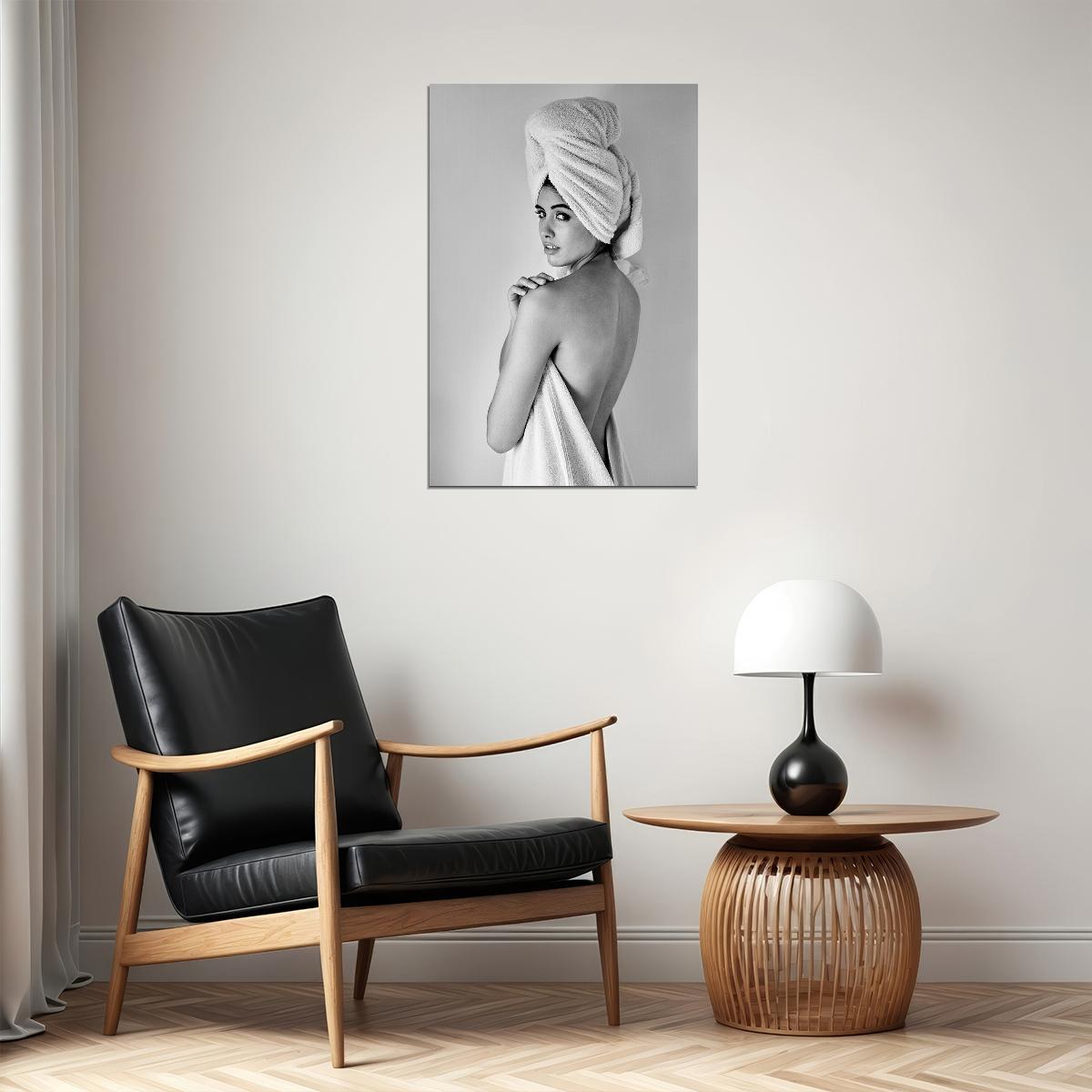 Gold Towel Sexy Female Model Picture Poster Wall Art Print Home Wall Decor - xonomax
