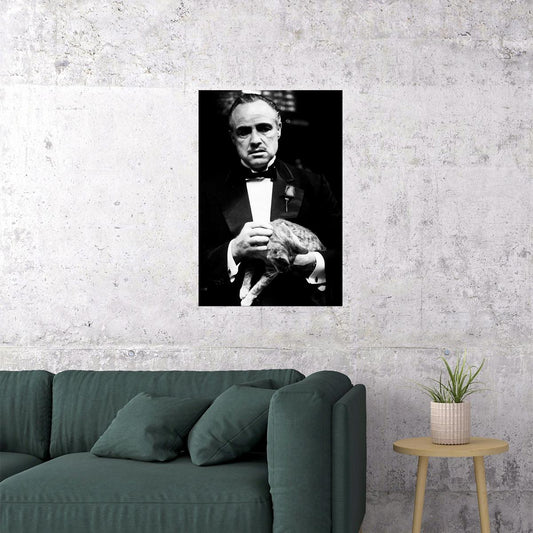 The Godfather Movie Marlon Brando Black White Poster Wall Art Print Home Wall Decor